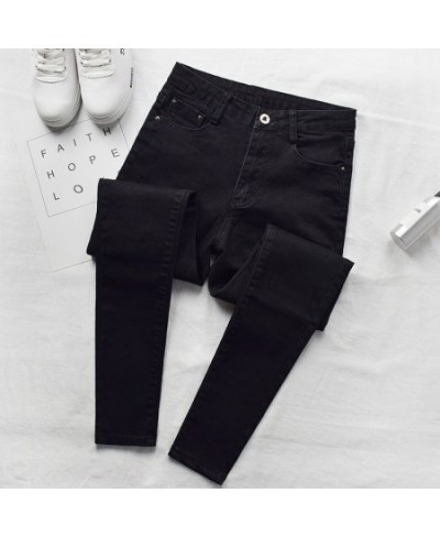 Vintage Blue Jeans Trousers Women Slim Fashion High Waist Feet Tight Teen Jeans Elasticity Simple Classic Pencil Pants $31.58...