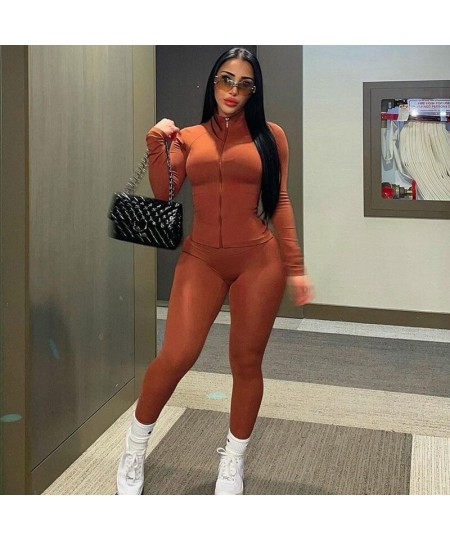 Plus Size Sets Solid Zipper Long Sleeve Casual Tight Suit Women's Sports 2 Piece Set Women Slim Fit 5xl Plus Size for Women $...