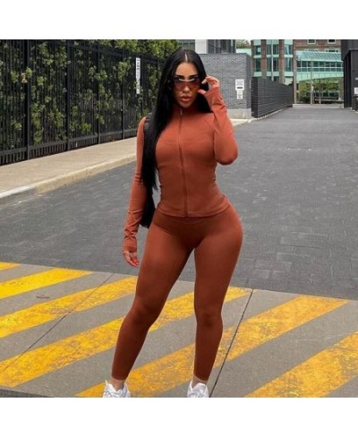 Plus Size Sets Solid Zipper Long Sleeve Casual Tight Suit Women's Sports 2 Piece Set Women Slim Fit 5xl Plus Size for Women $...