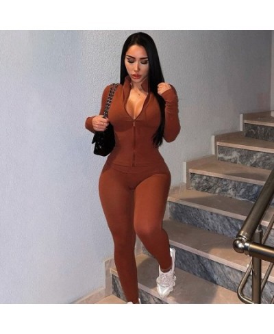 Plus Size Sets Solid Zipper Long Sleeve Casual Tight Suit Women's Sports 2 Piece Set Women Slim Fit 5xl Plus Size for Women $...