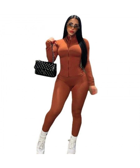 Plus Size Sets Solid Zipper Long Sleeve Casual Tight Suit Women's Sports 2 Piece Set Women Slim Fit 5xl Plus Size for Women $...