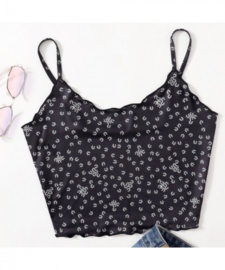 30 Women Kawaii Ruffles Tanks Top Print Sleeveless Pullover Vest Short Length Ladies Camis Tank Tops Aesthetic Топик Женский ...