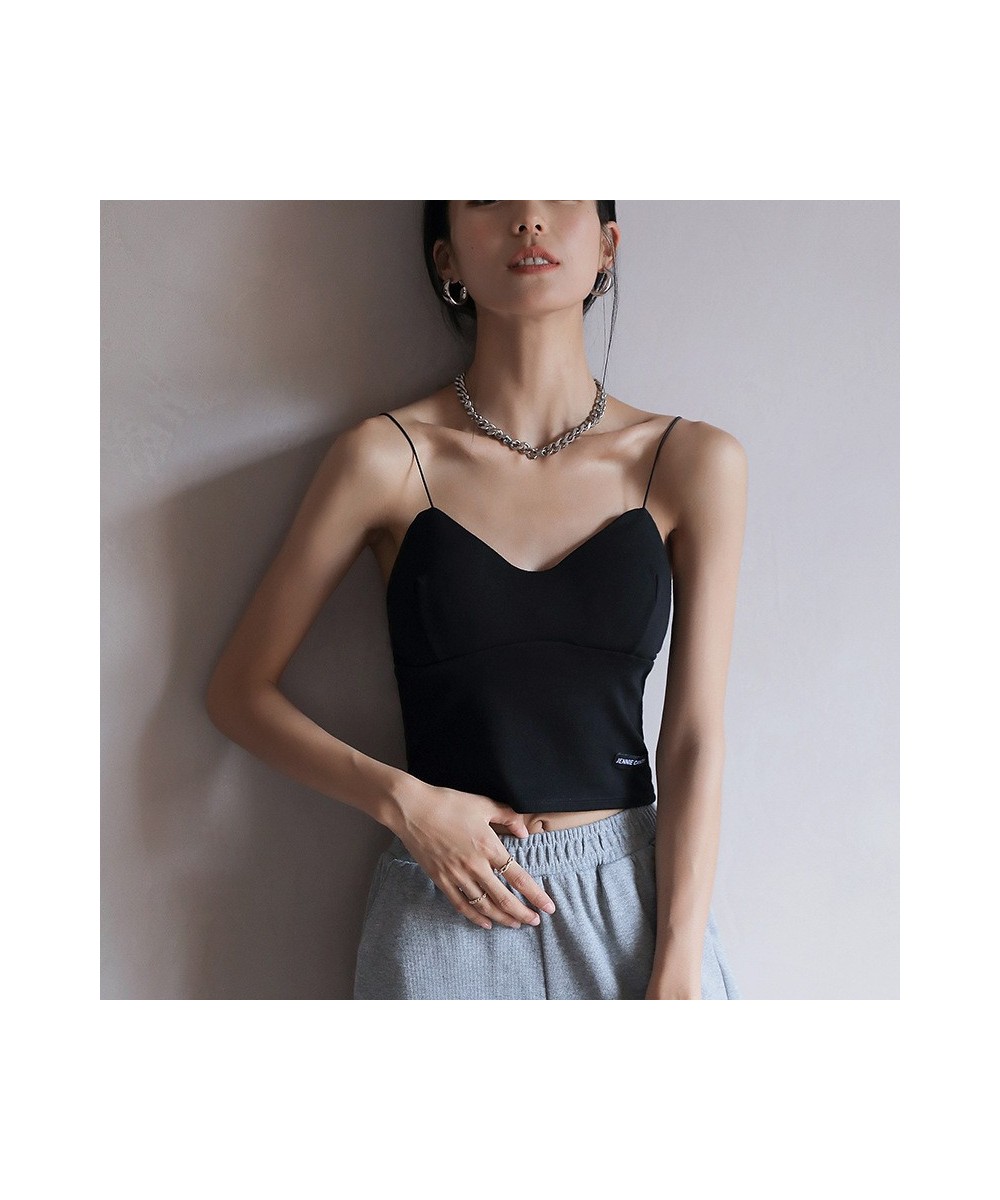 Womens suspender vest with thin shoulder straps and backless sexy niche with womens summer short sexy top women $41.88 - Unde...