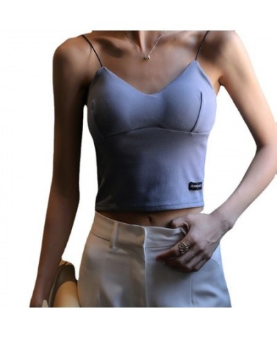 Womens suspender vest with thin shoulder straps and backless sexy niche with womens summer short sexy top women $41.88 - Unde...