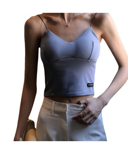 Womens suspender vest with thin shoulder straps and backless sexy niche with womens summer short sexy top women $41.88 - Unde...