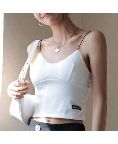 Womens suspender vest with thin shoulder straps and backless sexy niche with womens summer short sexy top women $41.88 - Unde...