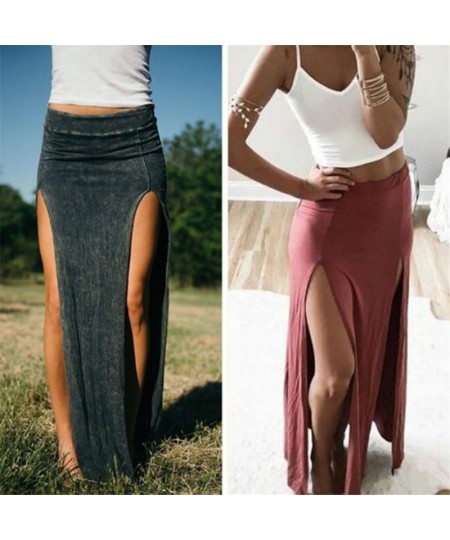 New Brand Designer Skirt Summer 2023 Novelty Sexy Women Lady Open Side Split High Waist Long Maxi Skirt $21.33 - Skirts