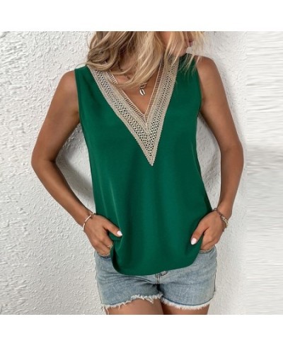 2023 Summer Contrast Stitching Women Tank Tops O Neck Sleeveless Shirt Women's Top Elegant Clothes Summer Loose Women's Vest ...