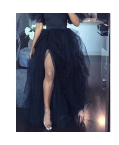 2023 European and American New Women's High-Waist Elastic Band Casual All-Match Net Gauze Puffy Women's Skirt $49.23 - Skirts