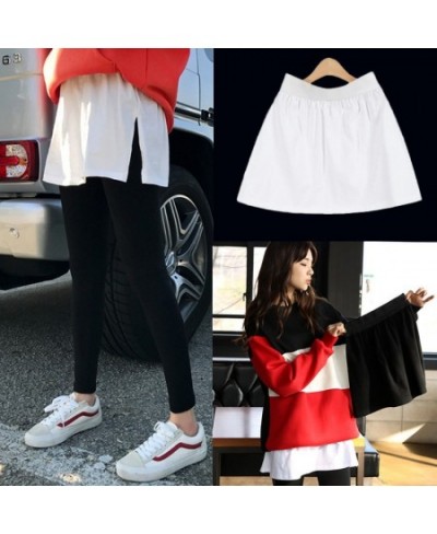 High Waist Skirt Adjustable Layering Fake Top Lower Sweep Set Skirt Half-length Splitting A Version Women Casual Skirts $12.1...