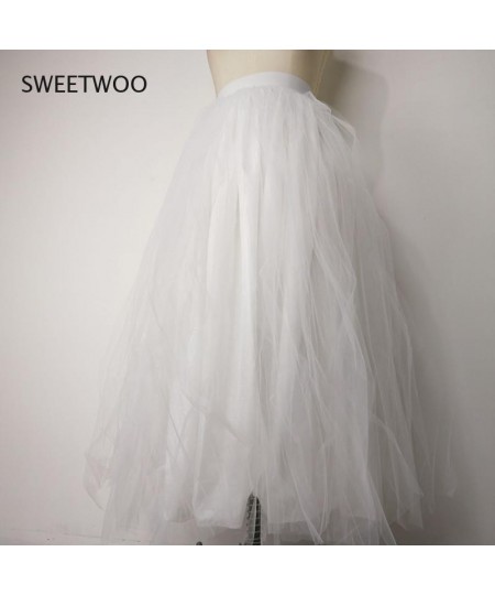 2023 European and American New Women's High-Waist Elastic Band Casual All-Match Net Gauze Puffy Women's Skirt $49.23 - Skirts