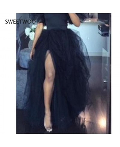 2023 European and American New Women's High-Waist Elastic Band Casual All-Match Net Gauze Puffy Women's Skirt $49.23 - Skirts