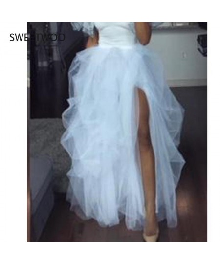 2023 European and American New Women's High-Waist Elastic Band Casual All-Match Net Gauze Puffy Women's Skirt $49.23 - Skirts