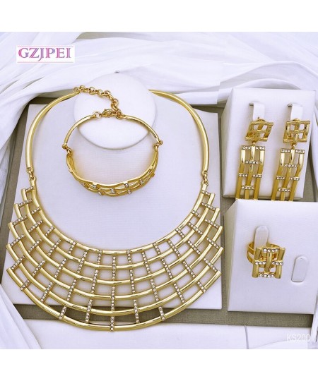 African Jewelry Sets For Women Necklace Set Large Earrings For Wedding Party Wholesale $56.47 - Plus Size Clothes