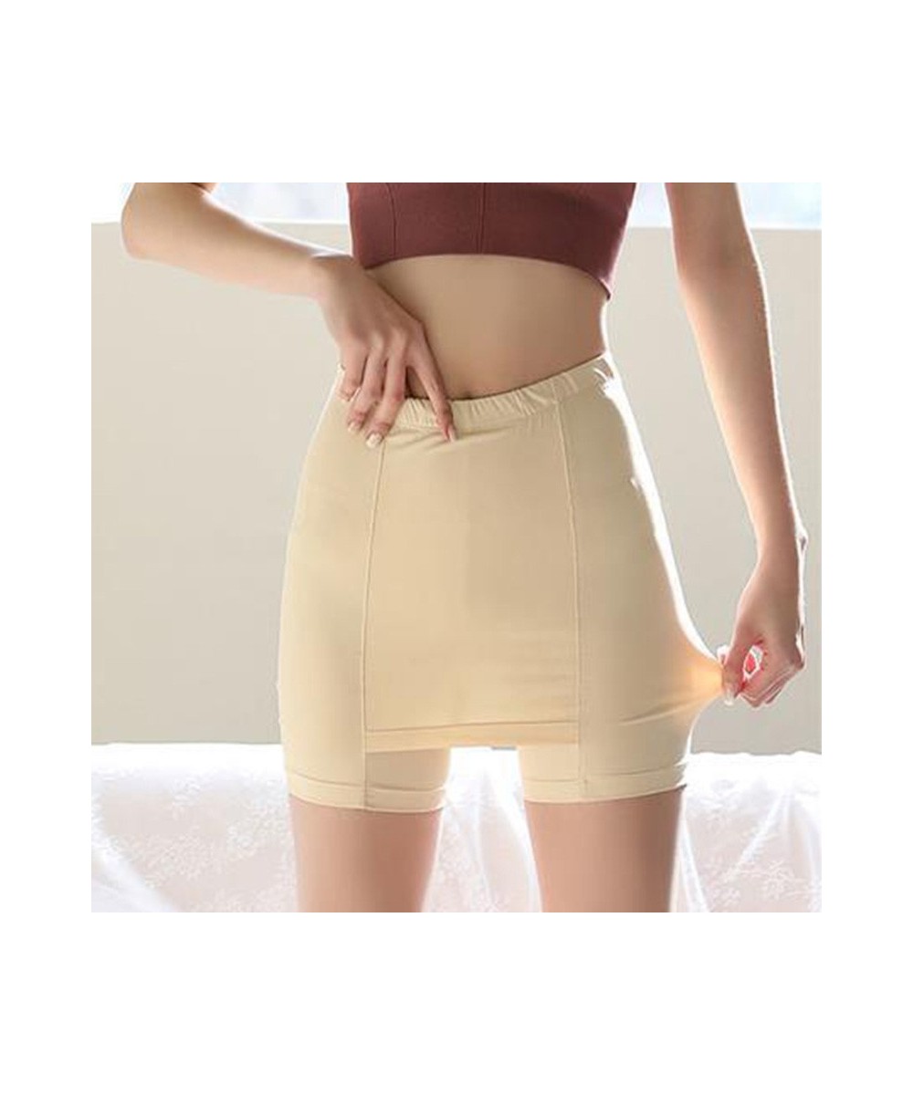 Summer Ice Silk High Waist Shorts Women'S Push Up Safety Pants Double Layer Seamless Skirt Shorts Underwear Boxer Underpants ...