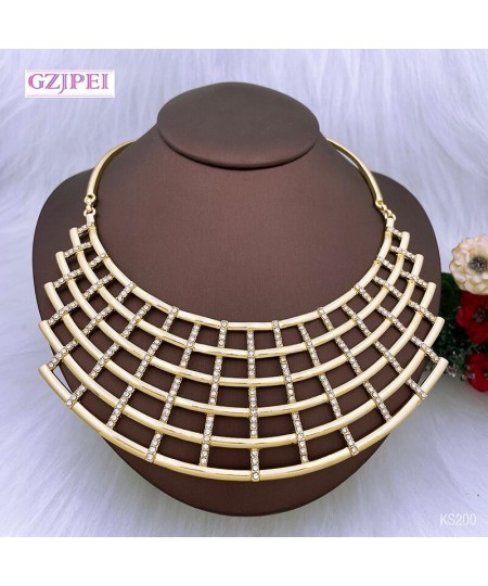 African Jewelry Sets For Women Necklace Set Large Earrings For Wedding Party Wholesale $56.47 - Plus Size Clothes