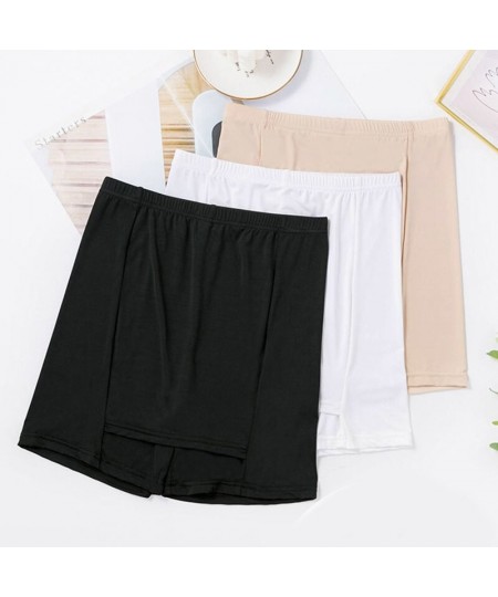 Summer Ice Silk High Waist Shorts Women'S Push Up Safety Pants Double Layer Seamless Skirt Shorts Underwear Boxer Underpants ...