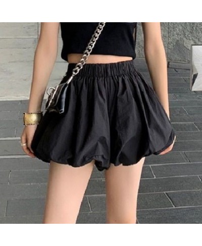 Women Shorts Bloomers Solid Black White Loose Wide Leg High Waist Female Elegant Fashion Simple Casual Short Pants Summer $25...