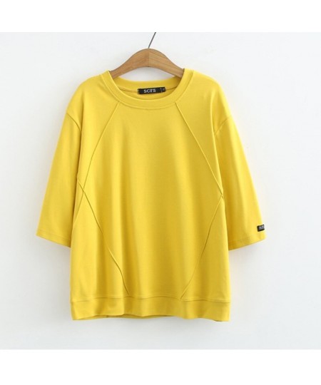 4XL Plus Size Basic T-Shirt Women 2023 Spring Patchwork O-Neck Tees Half Sleeve Bottoming Tops Oversized Curve Clothes $44.33...