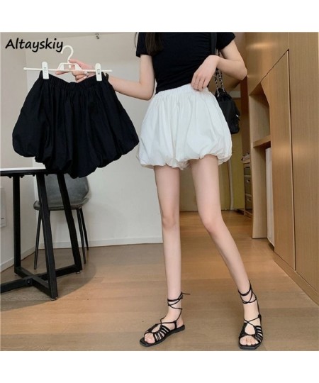 Women Shorts Bloomers Solid Black White Loose Wide Leg High Waist Female Elegant Fashion Simple Casual Short Pants Summer $25...