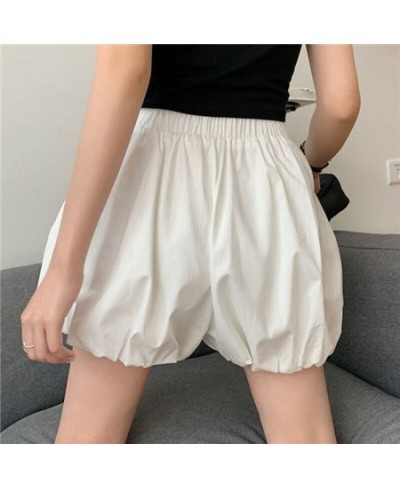 Women Shorts Bloomers Solid Black White Loose Wide Leg High Waist Female Elegant Fashion Simple Casual Short Pants Summer $25...