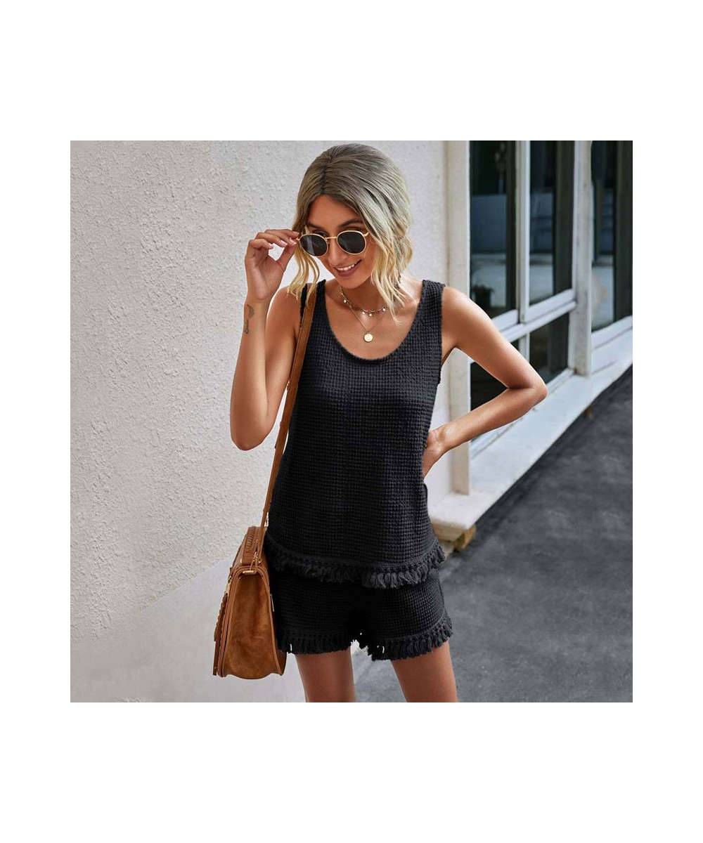 2023 Summer Pajama Set Women Loungewear Knitted Lounge Wear Set Ladies Sleepwear Homewear Pjs Women Sleep Wear $38.13 - Sleep...