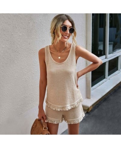 2023 Summer Pajama Set Women Loungewear Knitted Lounge Wear Set Ladies Sleepwear Homewear Pjs Women Sleep Wear $38.13 - Sleep...