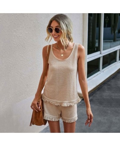 2023 Summer Pajama Set Women Loungewear Knitted Lounge Wear Set Ladies Sleepwear Homewear Pjs Women Sleep Wear $38.13 - Sleep...