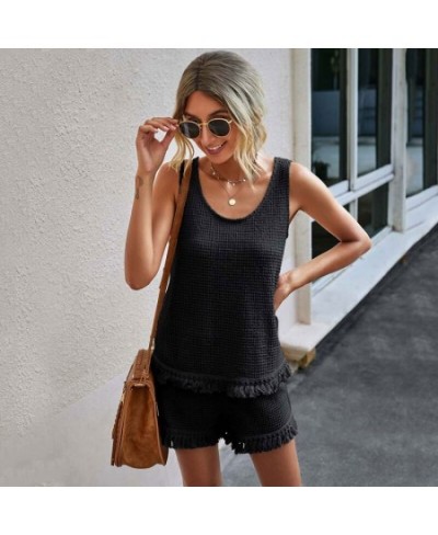 2023 Summer Pajama Set Women Loungewear Knitted Lounge Wear Set Ladies Sleepwear Homewear Pjs Women Sleep Wear $38.13 - Sleep...