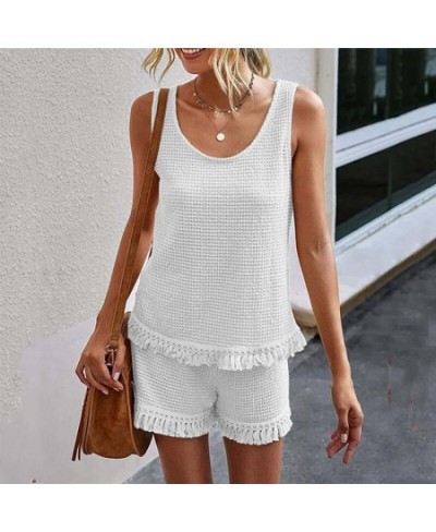 2023 Summer Pajama Set Women Loungewear Knitted Lounge Wear Set Ladies Sleepwear Homewear Pjs Women Sleep Wear $38.13 - Sleep...