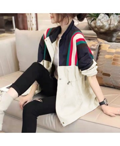 Mid-length Coat Women's 2022 Spring and Autumn New Korean Version Loose Waist Thin Stitching Design Sense Windbreaker Ins Tid...