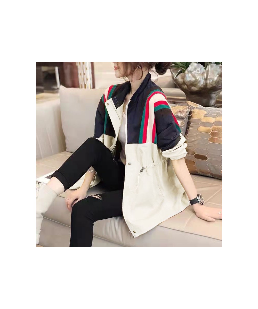 Mid-length Coat Women's 2022 Spring and Autumn New Korean Version Loose Waist Thin Stitching Design Sense Windbreaker Ins Tid...