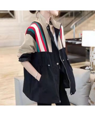 Mid-length Coat Women's 2022 Spring and Autumn New Korean Version Loose Waist Thin Stitching Design Sense Windbreaker Ins Tid...