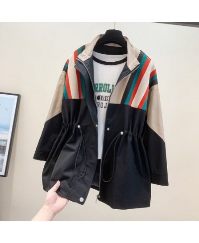 Mid-length Coat Women's 2022 Spring and Autumn New Korean Version Loose Waist Thin Stitching Design Sense Windbreaker Ins Tid...