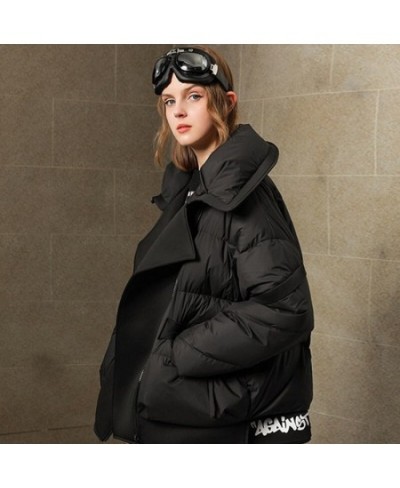 Winter Jacket Women Parkas European Streetwear Lapel Loose White Duck Down Coat Female Fashion Stitching Warm Overcoat 2022 $...