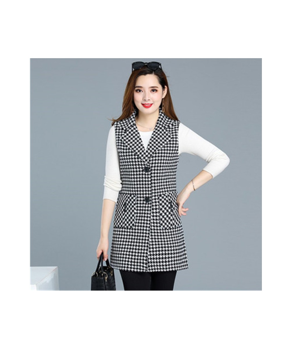 Sleeveless Women Jacket Single-Breasted Spring Autumn Vest Coat Fashion Plaid Casual Female 5XL Loose Size Waistcoat 1253 $47...