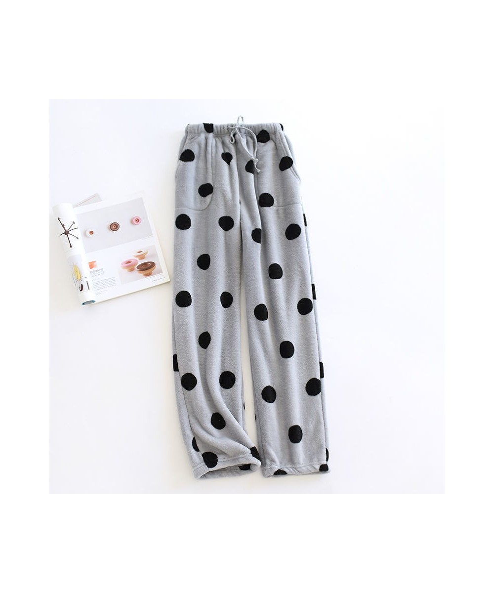 Winter Women's Flannel Pajama Pants Home Pants Thickened Large Size Loose Pockets Cartoon Cute $38.19 - Sleepwears