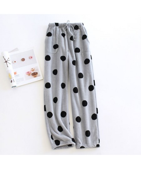 Winter Women's Flannel Pajama Pants Home Pants Thickened Large Size Loose Pockets Cartoon Cute $38.19 - Sleepwears