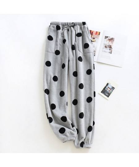 Winter Women's Flannel Pajama Pants Home Pants Thickened Large Size Loose Pockets Cartoon Cute $38.19 - Sleepwears