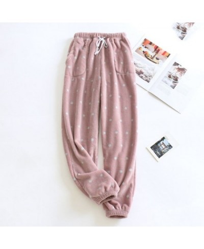 Winter Women's Flannel Pajama Pants Home Pants Thickened Large Size Loose Pockets Cartoon Cute $38.19 - Sleepwears