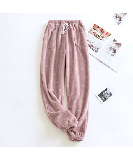 Winter Women's Flannel Pajama Pants Home Pants Thickened Large Size Loose Pockets Cartoon Cute $38.19 - Sleepwears