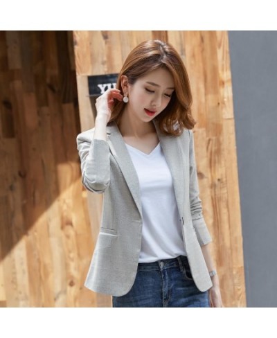 Women's Formal Blazers Suit Jacket Female 2023 Spring Autumn New Korean Temperament Long Sleeve Coat Top OL Ladies Short Blaz...