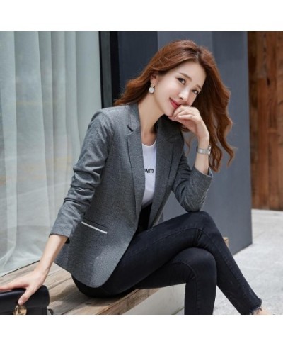 Women's Formal Blazers Suit Jacket Female 2023 Spring Autumn New Korean Temperament Long Sleeve Coat Top OL Ladies Short Blaz...