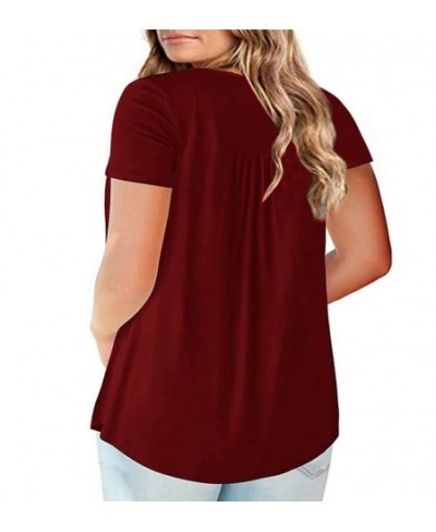 Big Size Tops Fat MM 2023 Summer Loose Woman T-shirts Casual Sexy V Neck Solid Short Sleeve Plus Size Shirts Female Clothing ...