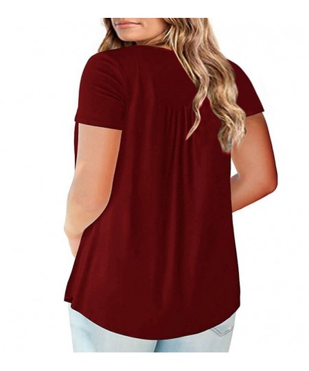 Big Size Tops Fat MM 2023 Summer Loose Woman T-shirts Casual Sexy V Neck Solid Short Sleeve Plus Size Shirts Female Clothing ...