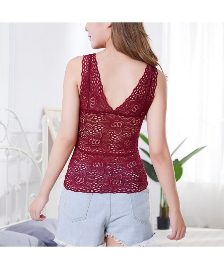 Women Tank Tops Stylish Lace Women's Tank Crochet Embroidery Fitness Casual Blouse Camisole Sleeveless Shirt For Femal $19.70...