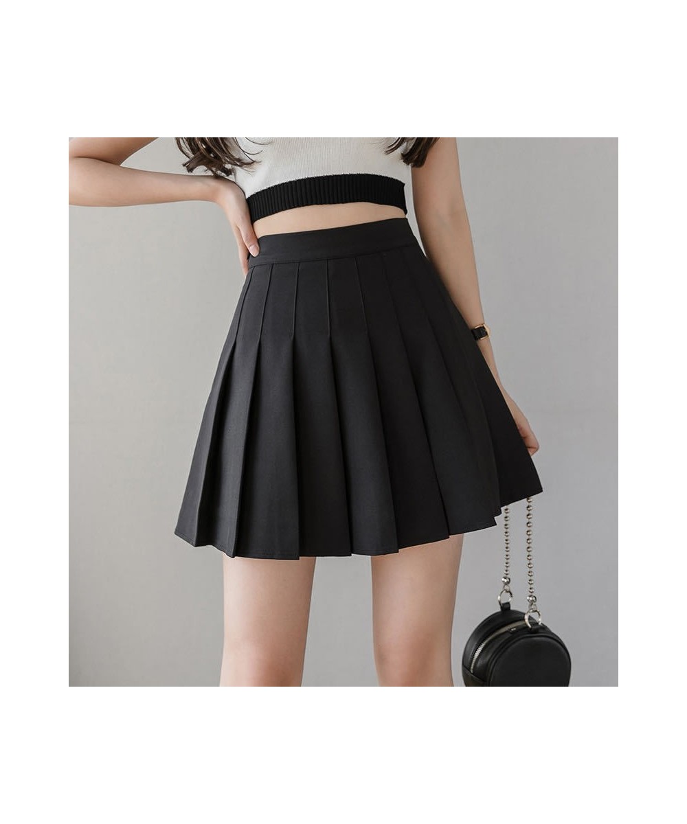 XS-3XL Solid color Summer Women Pleated Skirts High Waist Stitching Student Cute Sweet Girls Dance Mini Skirt $27.57 - Skirts