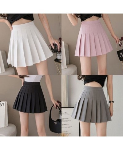 XS-3XL Solid color Summer Women Pleated Skirts High Waist Stitching Student Cute Sweet Girls Dance Mini Skirt $27.57 - Skirts