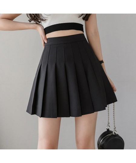 XS-3XL Solid color Summer Women Pleated Skirts High Waist Stitching Student Cute Sweet Girls Dance Mini Skirt $27.57 - Skirts