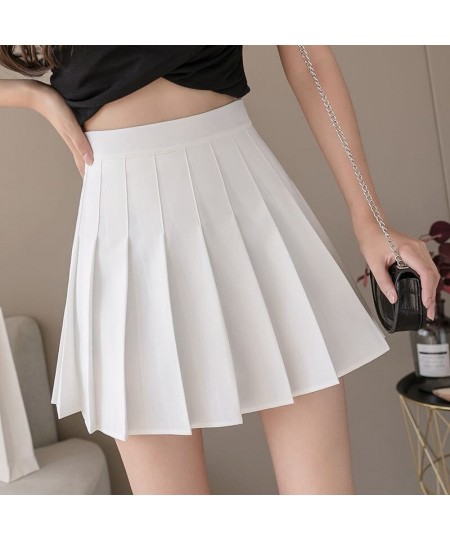 XS-3XL Solid color Summer Women Pleated Skirts High Waist Stitching Student Cute Sweet Girls Dance Mini Skirt $27.57 - Skirts